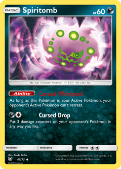 Spiritomb, Shining Legends #47, Pokémon TCG card