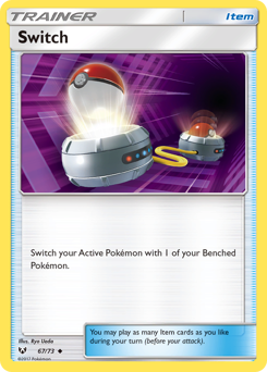 Switch, Shining Legends #67, Pokémon TCG card