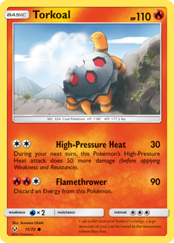 Torkoal, Shining Legends #11, Pokémon TCG card