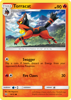 Torracat, Shining Legends #16, Pokémon TCG card