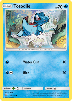 Totodile, Shining Legends #18, Pokémon TCG card