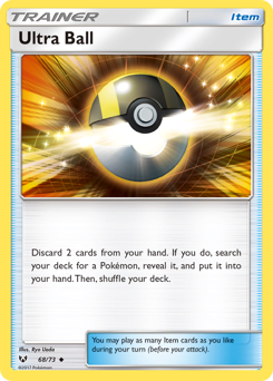 Ultra Ball, Shining Legends #68, Pokémon TCG card