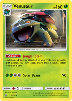 Venusaur, Shining Legends #3, Pokémon TCG card