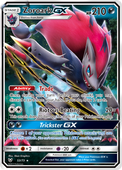Zoroark-GX, Shining Legends #53, Pokémon TCG card