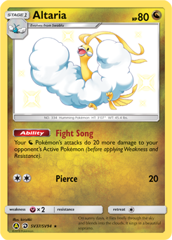 Altaria, Shiny Vault #SV37, Pokémon TCG card