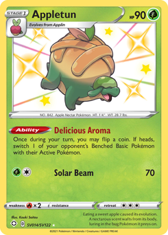 Appletun, Shiny Vault #SV014, Pokémon TCG card
