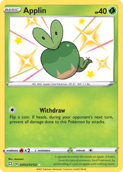 Applin, Shiny Vault #SV012, Pokémon TCG card