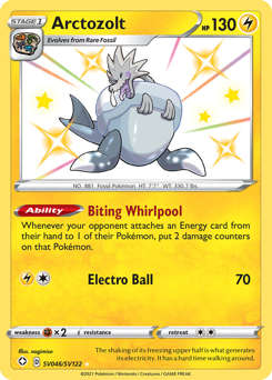 Arctozolt, Shiny Vault #SV046, Pokémon TCG card