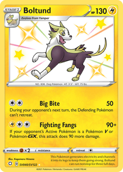 Boltund, Shiny Vault #SV040, Pokémon TCG card