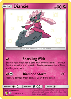 Diancie, Shiny Vault #SV36, Pokémon TCG card