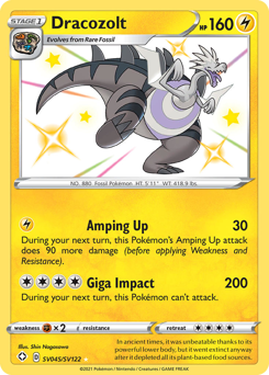 Dracozolt, Shiny Vault #SV045, Pokémon TCG card