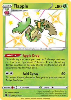 Flapple, Shiny Vault #SV013, Pokémon TCG card