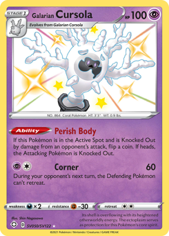 Galarian Cursola, Shiny Vault #SV050, Pokémon TCG card