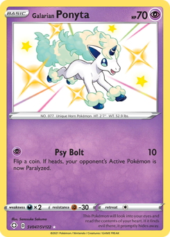 Galarian Ponyta, Shiny Vault #SV047, Pokémon TCG card
