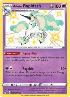 Galarian Rapidash, Shiny Vault #SV048, Pokémon TCG card