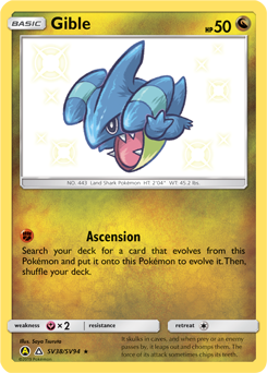 Gible, Shiny Vault #SV38, Pokémon TCG card
