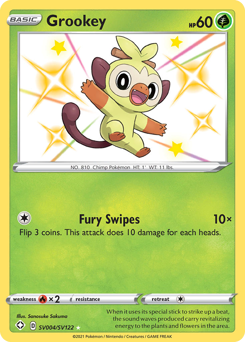 Grookey, Shiny Vault #SV004, Pokémon TCG card