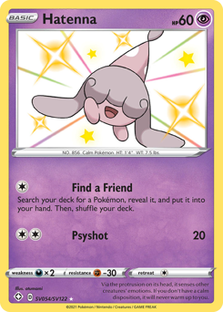 Hatenna, Shiny Vault #SV054, Pokémon TCG card