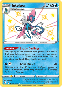Inteleon, Shiny Vault #SV027, Pokémon TCG card