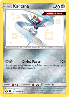 Kartana, Shiny Vault #SV33, Pokémon TCG card