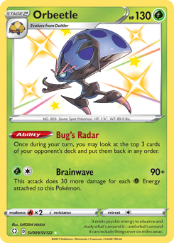 Orbeetle, Shiny Vault #SV009, Pokémon TCG card
