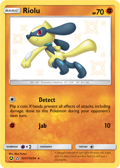 Riolu, Shiny Vault #SV21, Pokémon TCG card
