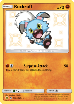 Rockruff, Shiny Vault #SV23, Pokémon TCG card
