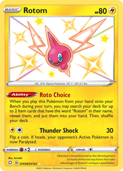Rotom, Shiny Vault #SV038, Pokémon TCG card