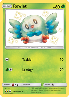 Rowlet, Shiny Vault #SV2, Pokémon TCG card