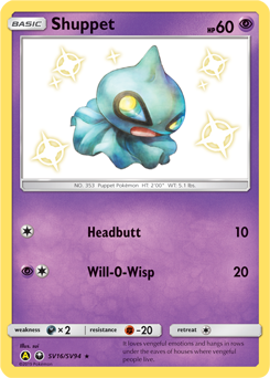 Shuppet, Shiny Vault #SV16, Pokémon TCG card