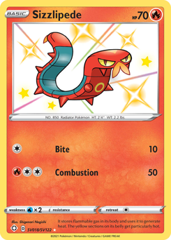 Sizzlipede, Shiny Vault #SV018, Pokémon TCG card