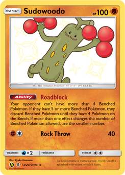 Sudowoodo, Shiny Vault #SV20, Pokémon TCG card