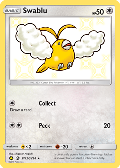 Swablu, Shiny Vault #SV42, Pokémon TCG card