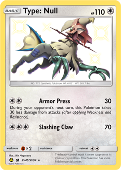 Type: Null, Shiny Vault #SV45, Pokémon TCG card