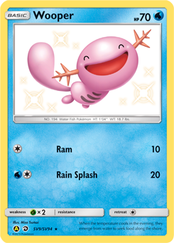 Wooper, Shiny Vault #SV9, Pokémon TCG card