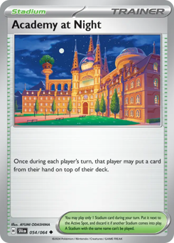Academy at Night, Shrouded Fable #54, Pokémon TCG card