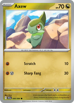 Axew, Shrouded Fable #44, Pokémon TCG card