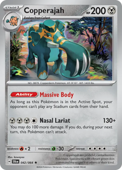 Copperajah, Shrouded Fable #42, Pokémon TCG card