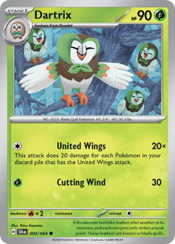 Dartrix, Shrouded Fable #4, Pokémon TCG card