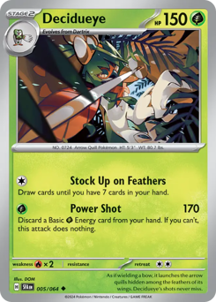 Decidueye, Shrouded Fable #5, Pokémon TCG card