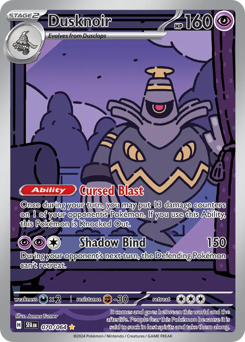 Dusknoir, Shrouded Fable #70, Pokémon TCG card