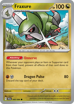 Fraxure, Shrouded Fable #45, Pokémon TCG card