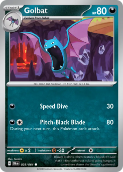 Golbat, Shrouded Fable #28, Pokémon TCG card