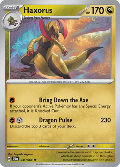 Haxorus, Shrouded Fable #46, Pokémon TCG card