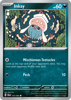 Inkay, Shrouded Fable #33, Pokémon TCG card