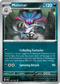 Malamar, Shrouded Fable #34, Pokémon TCG card