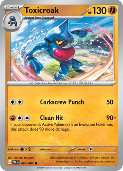 Toxicroak, Shrouded Fable #24, Pokémon TCG card