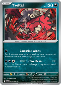 Yveltal, Shrouded Fable #35, Pokémon TCG card
