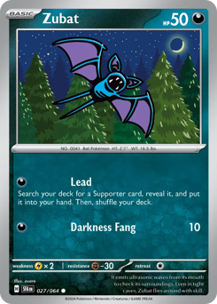 Zubat, Shrouded Fable #27, Pokémon TCG card