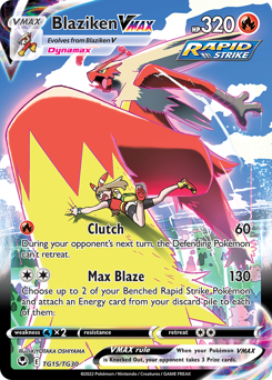 Blaziken VMAX, Silver Tempest Trainer Gallery #TG15, Pokémon TCG card